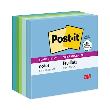 Post-It Note, 3"x3" Super Sticky, Ast, PK5 654-5SST